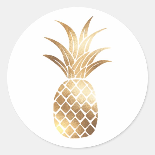Faux Gold Foil Pineapple Sticker (Front)