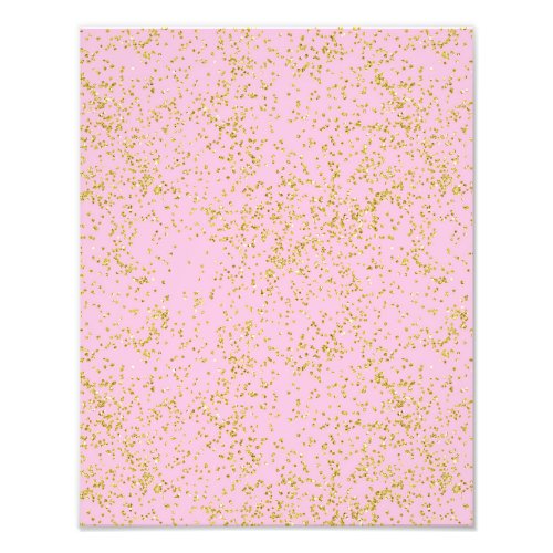 Faux Gold Foil Pink Background Sprinkle Glitter Photo Print