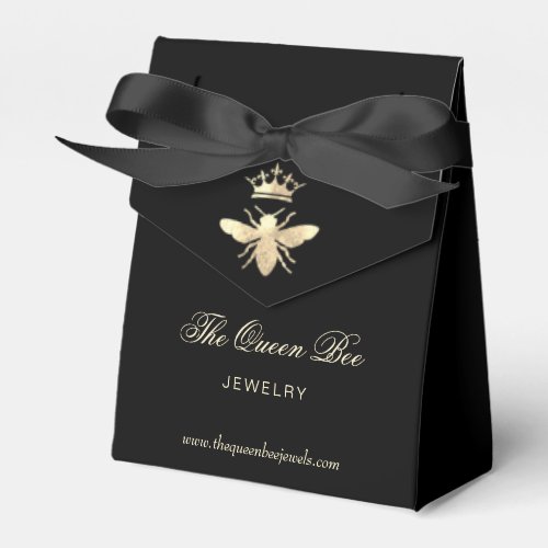 faux gold foil queen bee jewelry logo favor boxes