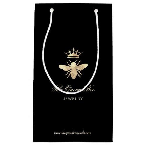 faux gold foil queen bee jewelry small gift bag