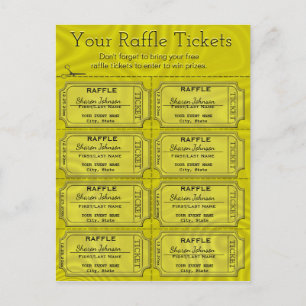 Faux Gold Foil Raffle Tickets Postcard