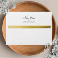 5x7 Black outside and Gold Inside Envelope, Zazzle