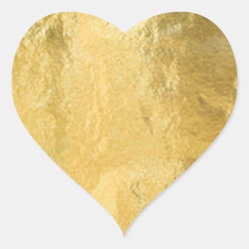 Faux Gold Foil Shiny Metallic Heart Heart Sticker