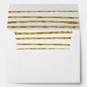 Faux Gold Foil Striped and Elegant Envelope
