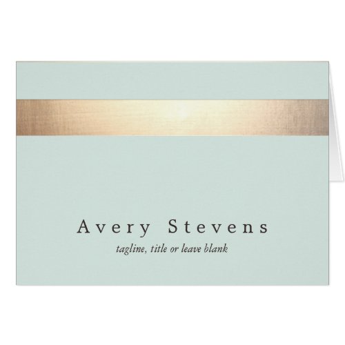 Faux Gold Foil Striped Elegant Light Blue