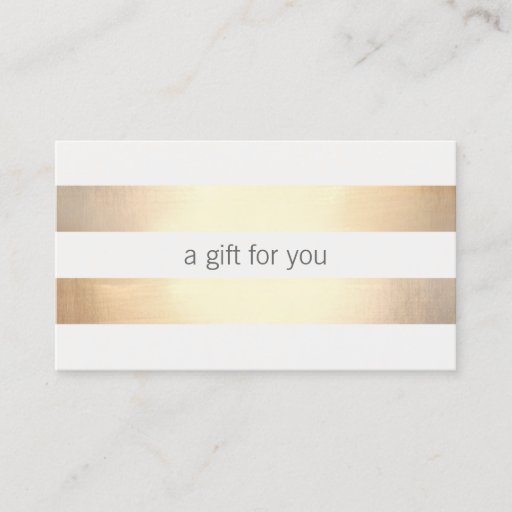 Customizable Faux Gold Foil  Striped Retail Gift Card Business Card Templates