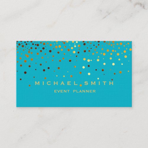 Faux Gold Foil Subtle Glitter Blue Business Card
