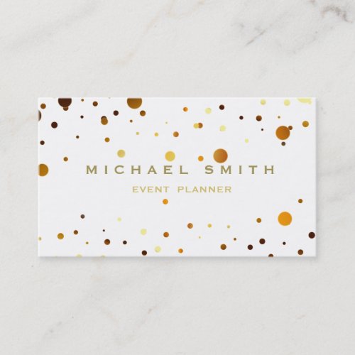 Faux Gold Foil Subtle Glitter White Business Card