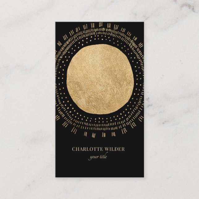 Faux Gold Foil Sun Business Card (Front)