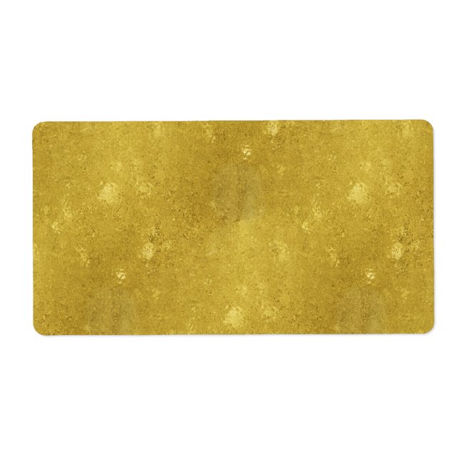Faux Gold Foil Texture Background Sparkle Template Label (Front)