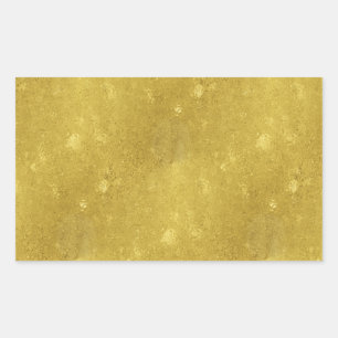 Faux Gold Foil Texture Background Sparkle Template Rectangular Sticker