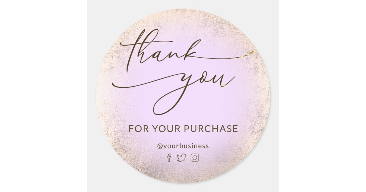 faux gold foil thank you classic round sticker | Zazzle