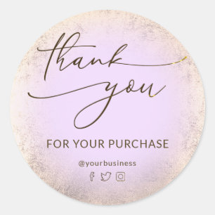 faux gold foil thank you classic round sticker