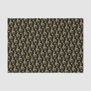 Faux Gold Foil Treble Clef Musical Tissue Paper