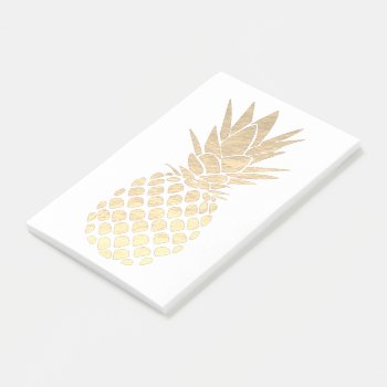 Faux Gold Foil Tropical Pineapple Post-it Notes by paesaggi at Zazzle