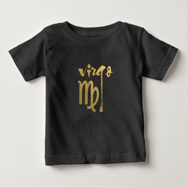 Faux Gold Foil Virgo Zodiac Symbol Baby T-Shirt