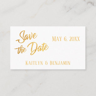 Faux Gold Foil, Wedding Detail Save the Date Card