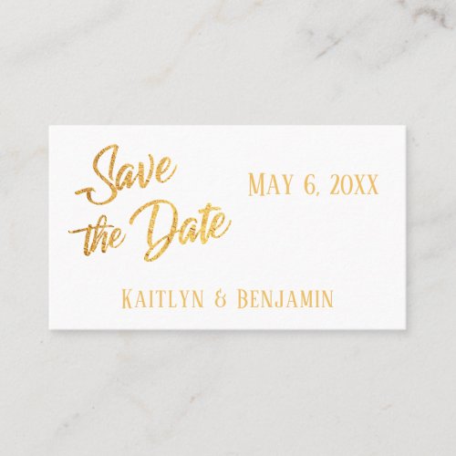 Faux Gold Foil Wedding Detail Save the Date Card