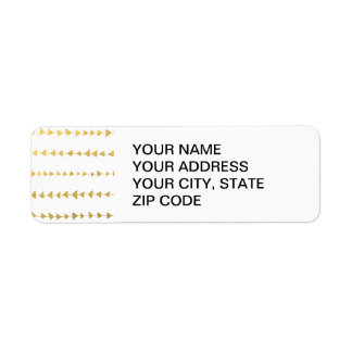 Faux Gold Foil White Arrows Pattern Label
