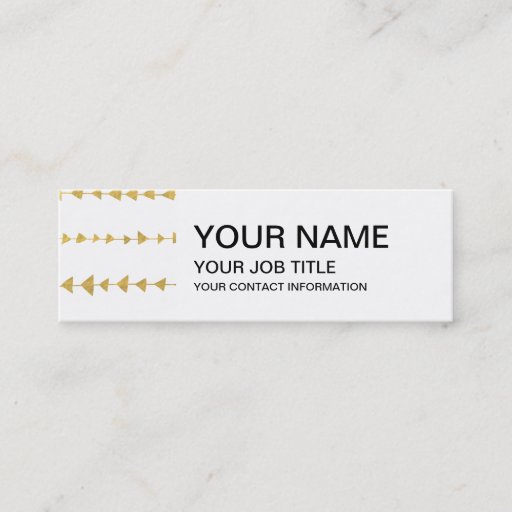 Customizable Faux Gold Foil White Arrows Pattern Business Card Templates