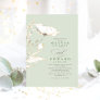 Faux Gold Foil Wildflowers Sage Green Wedding Invitation
