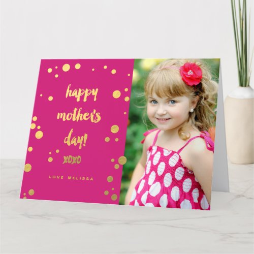 Faux Gold Foil XOXO  Mothers Day Card