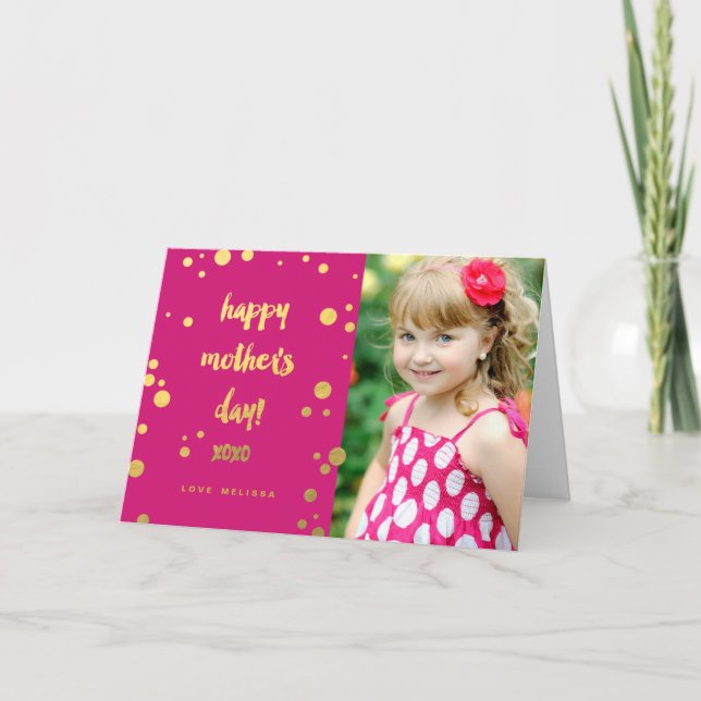 Faux Gold Foil XOXO | Mother's Day Greeting Card (Front)