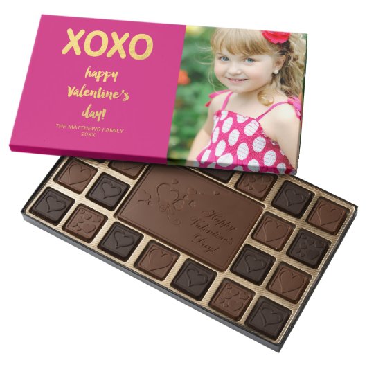 Faux Gold Foil XOXO | Valentine's Day Chocolates (Opened)