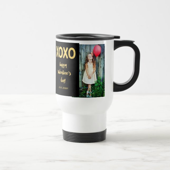 Faux Gold Foil XOXO | Valentine's Day Photo Mug (Right)