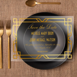 Faux Gold Frame Classy Elegant Save the Date
