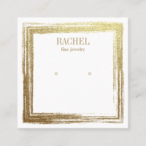Faux Gold Frame Luxury Jewelry Earring display Square Business Card