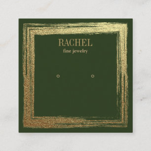 Faux Gold Frame Luxury Jewelry Earring display Square Business Card