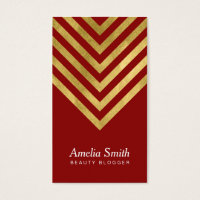 Faux Gold Geometric Beauty Blogger Social Media Business Card