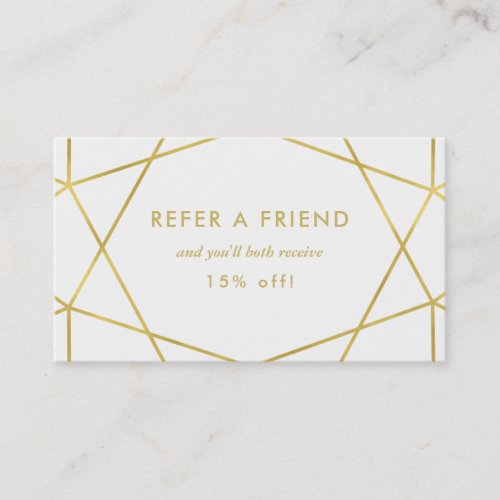 Faux Gold Geometric on White  Referral