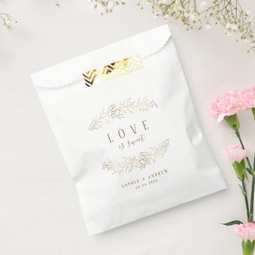 Faux gold gilded botanical elegant wedding favor favor bag