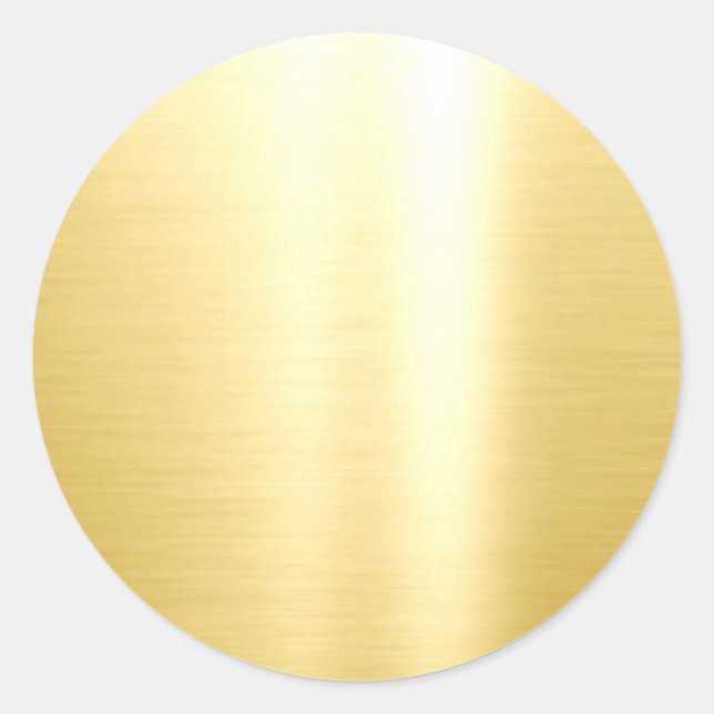 Faux Gold Glamorous Blank Template Elegant Classic Round Sticker (Front)