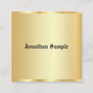 Faux Gold Glamorous Personalized Template Old Text Square Business Card