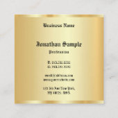 Faux Gold Glamorous Personalized Template Old Text Square Business Card (Back)