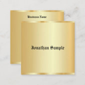Faux Gold Glamorous Personalized Template Old Text Square Business Card (Front/Back)