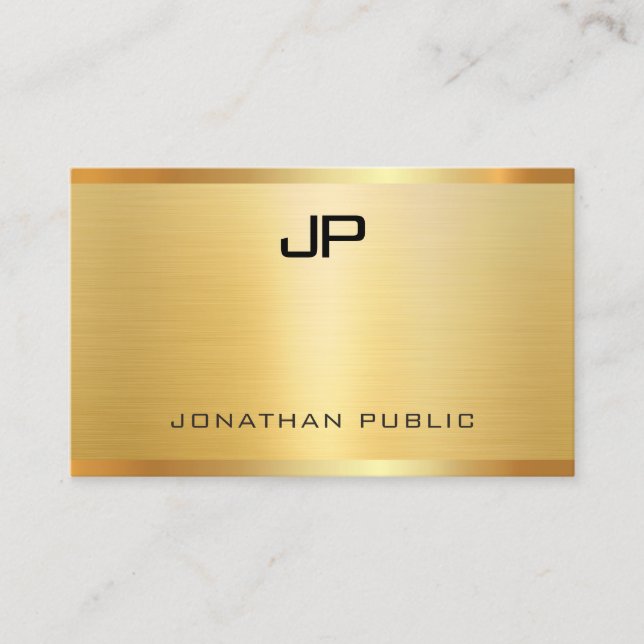 Faux Gold Glamorous Professional Modern Elegant Business Card (Front)