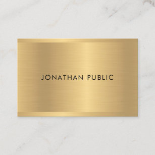 Faux Gold Glamour Template Modern Luxurious Business Card