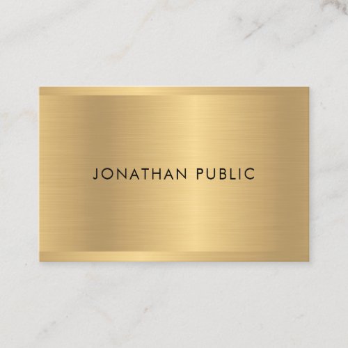 Faux Gold Glamour Template Modern Luxurious Business Card