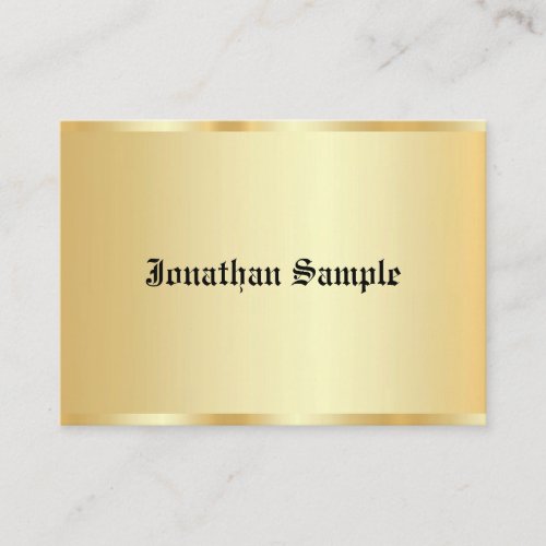 Faux Gold Glamour Template Old Text Personalized Business Card