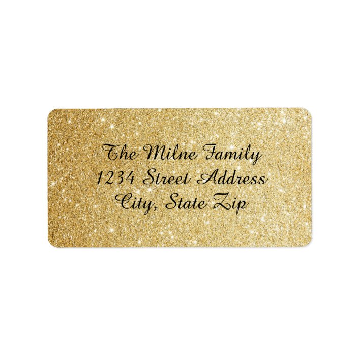 Faux Gold Glitter Address Labels