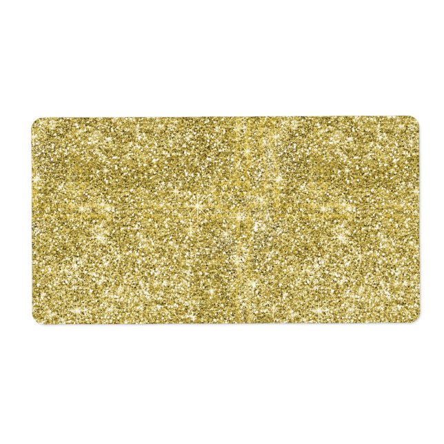 Faux Gold Glitter Background Pattern Sparkle Label (Front)