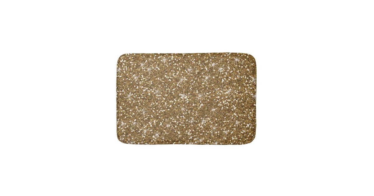 Faux Gold Glitter Bath Mat Zazzle