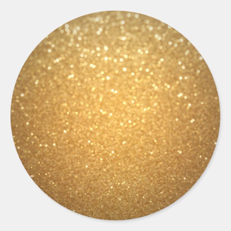Faux Gold Glitter Blank Template Glamour Golden Classic Round Sticker ...
