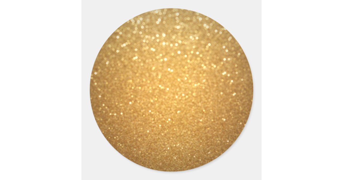 Faux Gold Glitter Blank Template Glamour Golden Classic Round Sticker ...