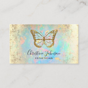 faux gold glitter butterfly logo business card