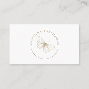 Faux Gold Glitter Butterfly Logo Business Card